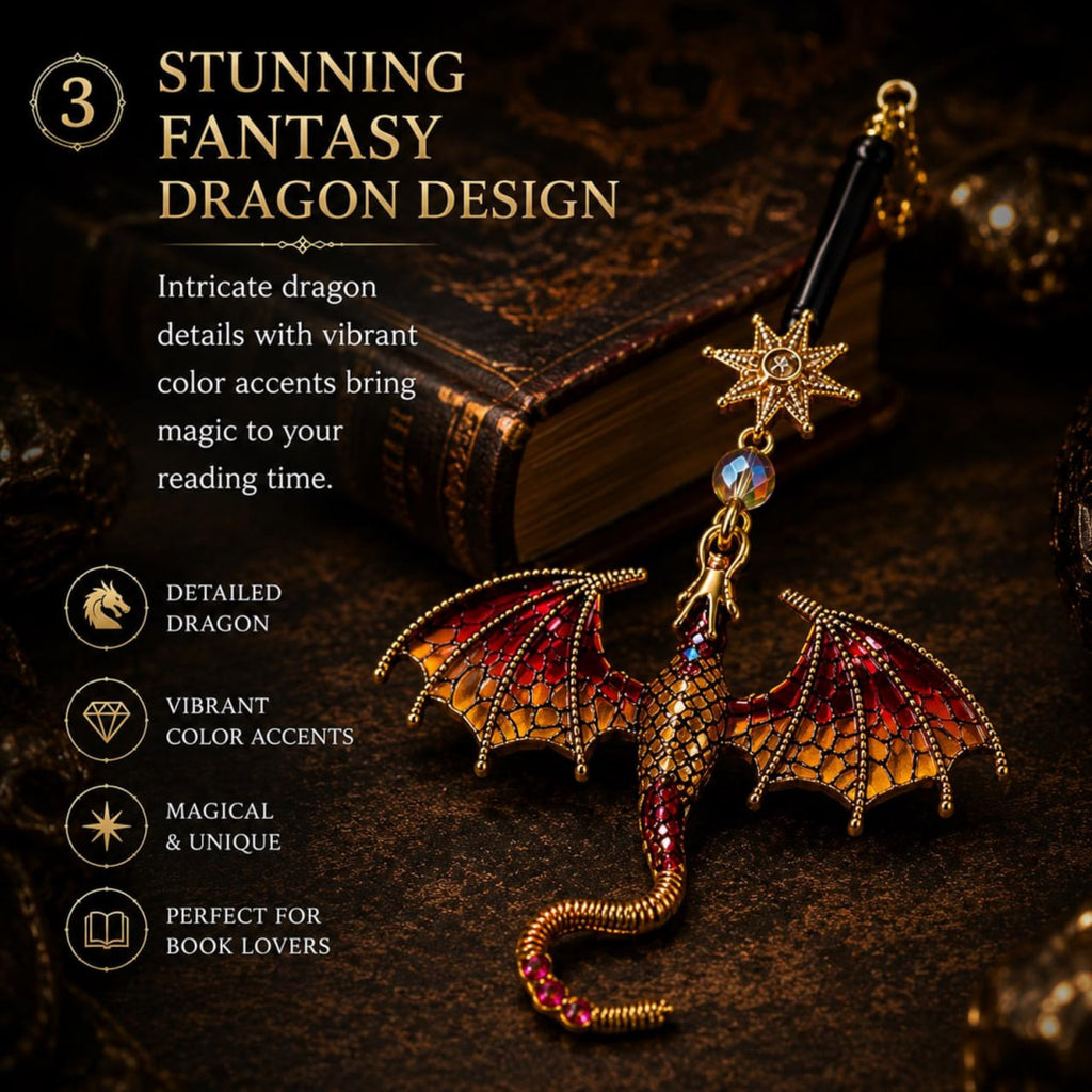 Personalized Dragon Sword Bookmark for Readers, Custom Name Fantasy Bookish Gift, Book Lover, Silver Gold Metal Charm for Bookworms